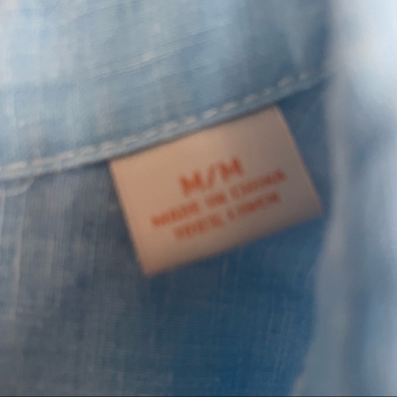 𝅺tommy Bahama Relaxed Light Blue Denim Button Down Long Sleeve Shirt - Picture 4 of 7